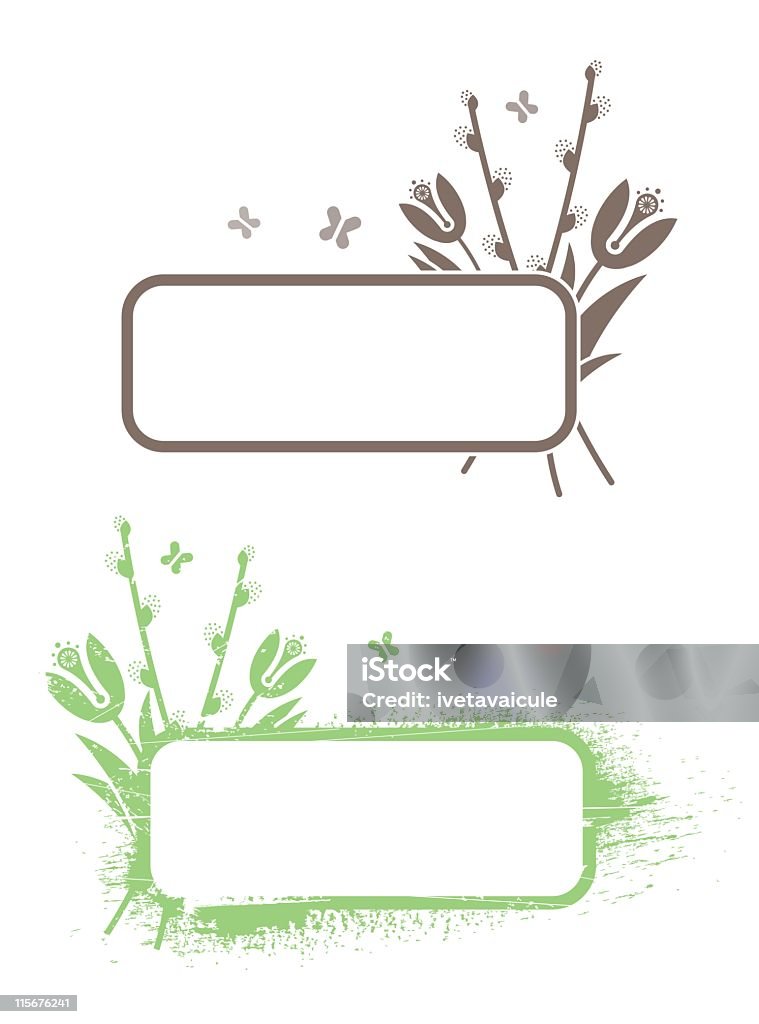 Easter/spring frame Tulips, willows and butterfly's frames. Willow Tree stock vector