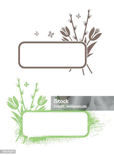 Easter Spring Frame Stock Illustration - Download Image Now - Willow Tree, Border - Frame, Blank