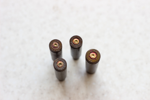 Bullet Shell Casing Point Bullet Shells On A White Surface Shell Casings On A White Background ...