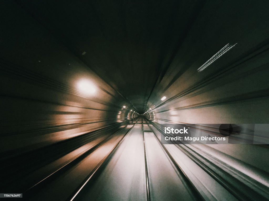 The Tunnel A blurry subway tunnel Tunnel Stock Photo