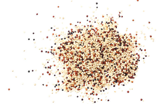 quinoa isoliert auf weißem hintergrund. quinoa-samen - quinoa stock-fotos und bilder