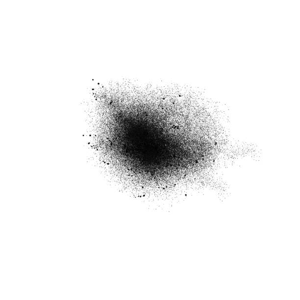 istock Black ink drops paint brush isolated on white design element template background 1156763555