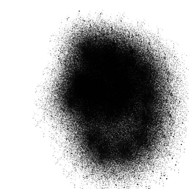 istock Black ink drops paint brush isolated on white design element template background 1156763575