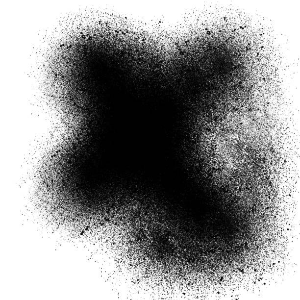 istock Black ink drops paint brush isolated on white design element template background 1156763626