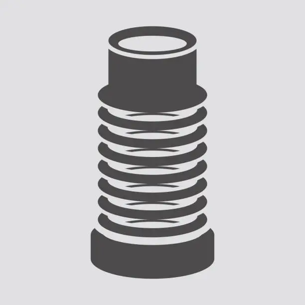 Vector illustration of Corrugated pipe for toilet icon in flat style.Vector illustration.