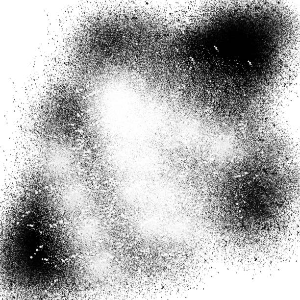 istock Black ink drops paint brush isolated on white design element template background 1156764357