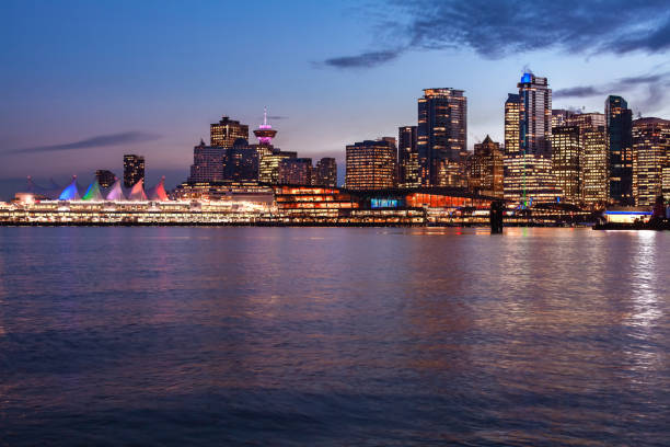 istock Vancouver Harbor view at downtown district after sunset 1156768828
