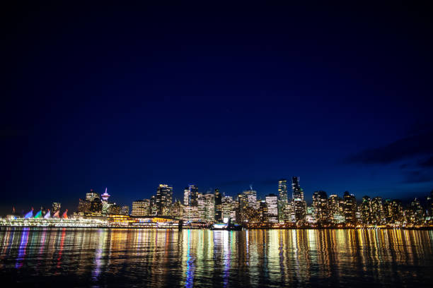 istock Downtown Vancouver cityscape panoramic view at night 1156770042