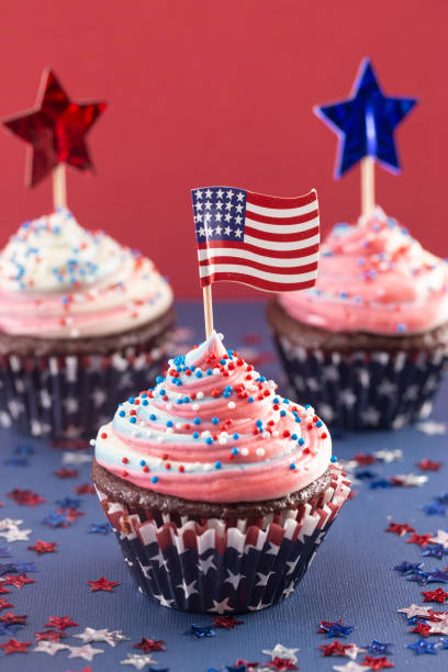 istock American Themed Cupcakes with Sprinkles and Decorations 1156770160