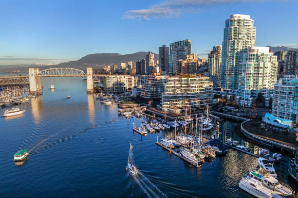 istock False Creek marina and Burrard Bridge wide angle view in downtown Vancouver 1156770371