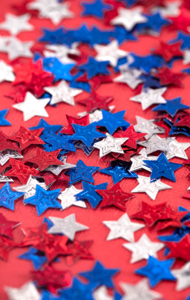 istock American Themed Background with Red White and Blue Stars 1156770429