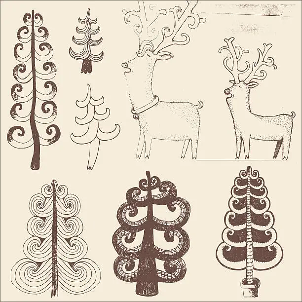 Vector illustration of Christmas theme doodles