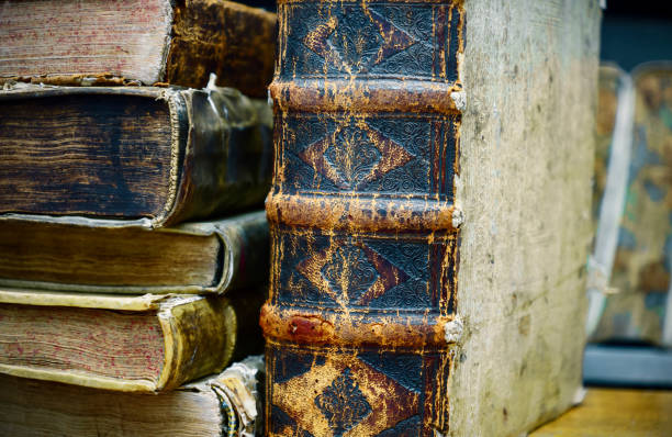 istock Ancient books are on the shelf 1156771401