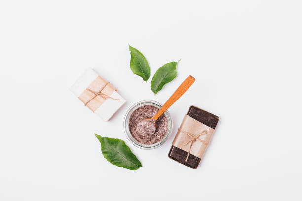 istock Flat lay cosmetic coffee body scrub 1156772490
