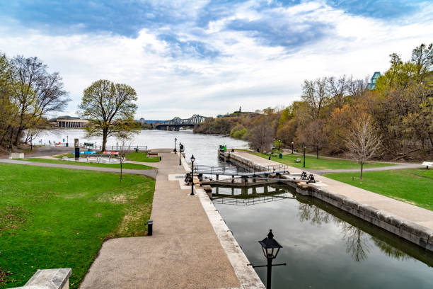 istock Ottawa River Pathway at Rideau Canal in Ottawa, Canada 1156776341