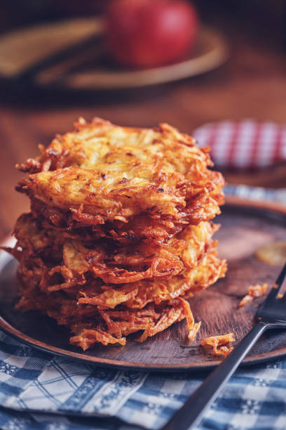 istock Delicious Rosti Potato Pancake Served with Apple Sauce 1156777369