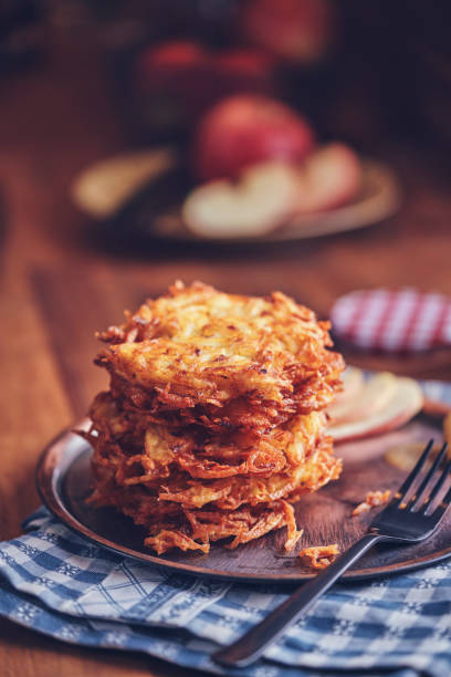 istock Delicious Rosti Potato Pancake Served with Apple Sauce 1156777378