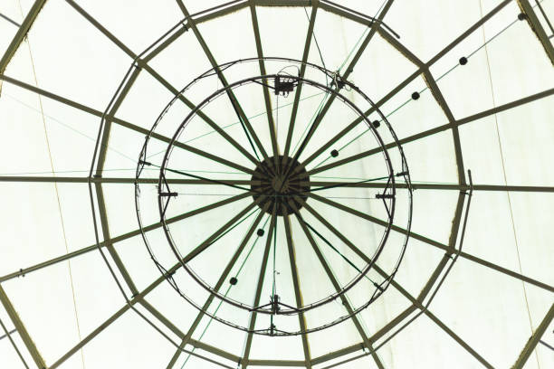 istock Abstract architectural background of circular glass dome 1156778044
