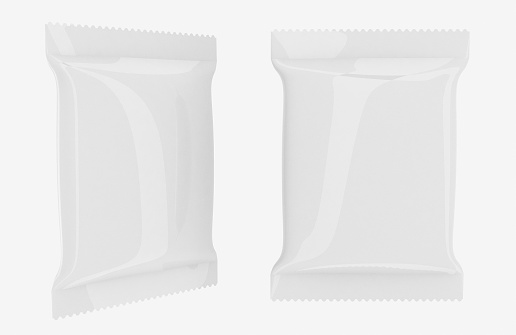 White Vertical Sealed Empty Plastic Foil Bag