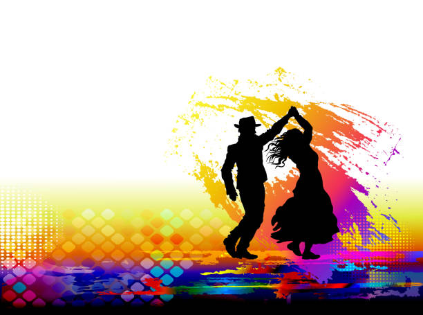 Couple dancing people Couple dancing people. Country salsa dance female salsa dancer stock illustrations