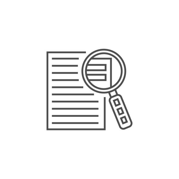 Case Study Icon Case Study Services Related Vector Thin Line Icon. Isolated on White Background. Editable Stroke. Vector Illustration. graphic design case study stock illustrations