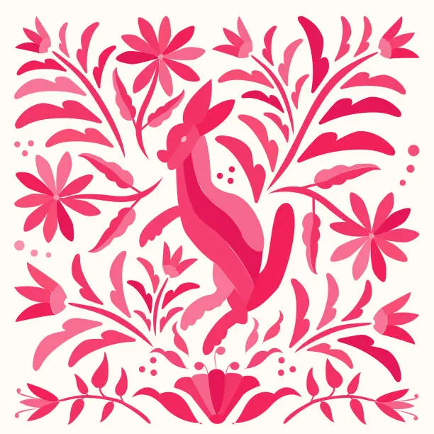 Vector illustration of Otomi Style Composition