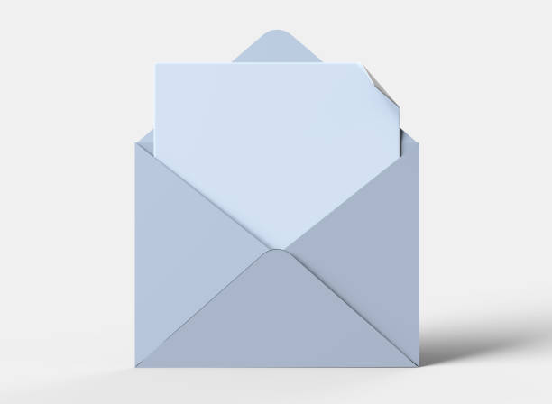 空白の白い現実的なバロニアルエンベロープ - opening mail letter envelope ストックフォトと画像