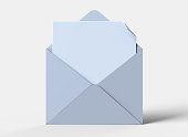Blank white realistic baronial envelopes