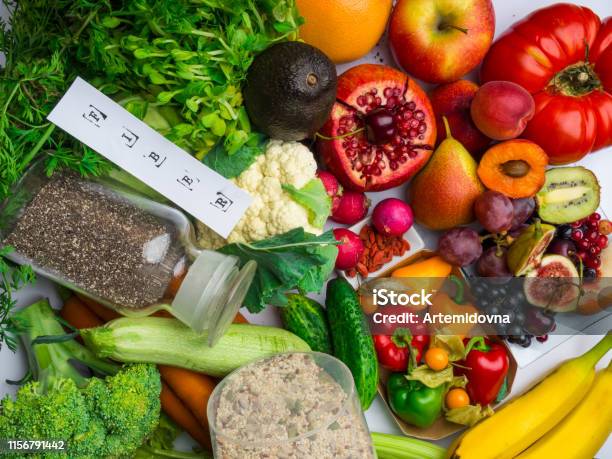 Foto de Alimentos Ricos Em Fibras E Antioxidantes Conceito Comendo Saudável e mais fotos de stock de Moranga - Cucúrbita