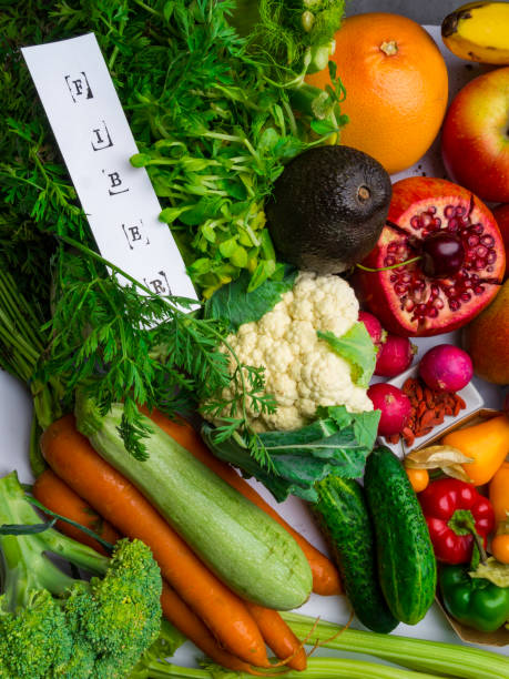 istock High fiber foods background. Flat lay 1156791450