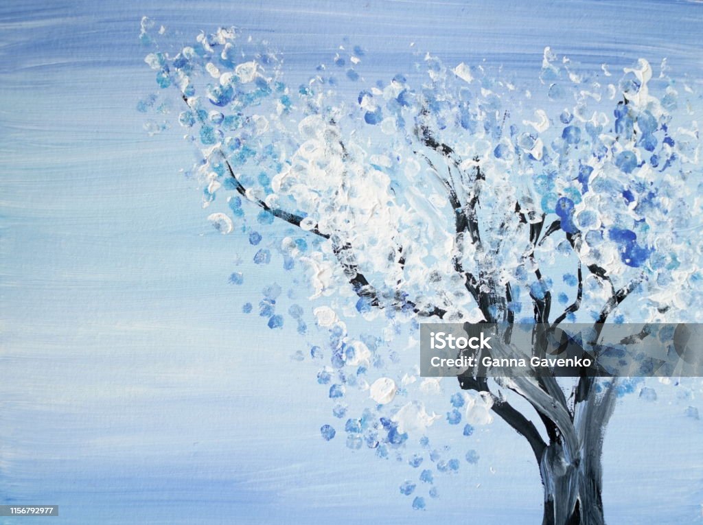 Abstract Winter Tree Drawing Drawing Of Bright Winter Tree Covered By Snow Stock Illustration ...