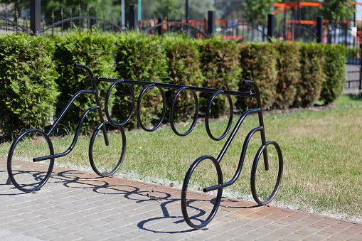 bicycle rack,security,bicycle,in a row,metal