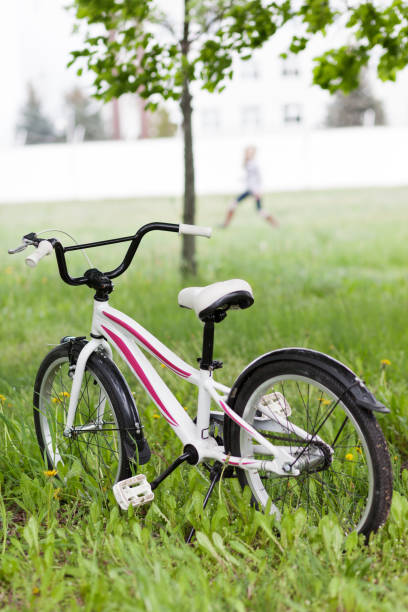 istock Bright children's running bike close up 1156794021