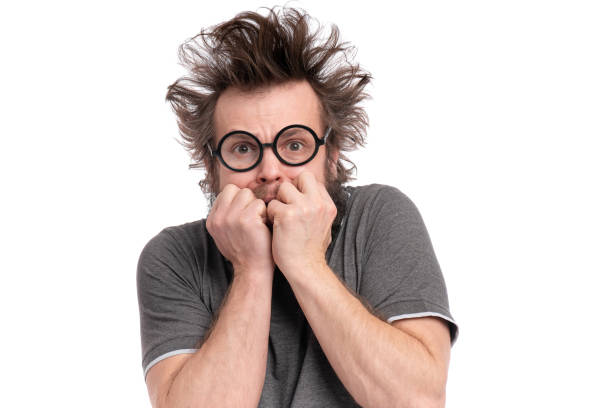 istock Crazy bearded man emotions and signs 1156794148
