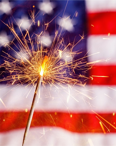 Fourth of july sparkler pyrotechnics july patriotism flag american culture