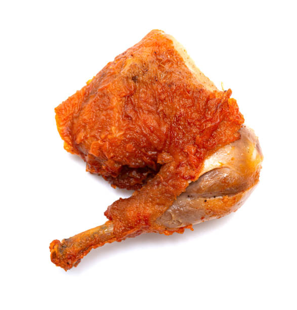 istock top view fresh fried chicken leg on white backgorund 1156818098