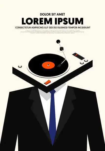 Vector illustration of Music poster modern vintage retro style