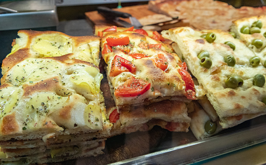 Grilled Vegetable Focaccia in genoa, Italy.