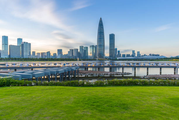 istock Shenzhen Bay Talent Park Skyline at dusk 1156827171