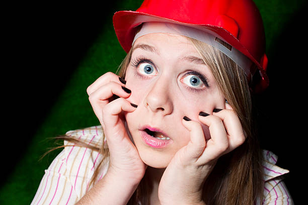 istock blonde women engaged in panic 115682946