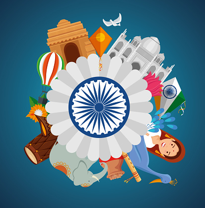 india poster holiday celebration and decoration to independence day vector illustration