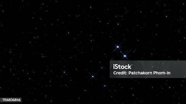 Night Sky With Stars Sparkling On Black Background Stock Photo - Download Image Now - Abstract, Astronomy, Backgrounds