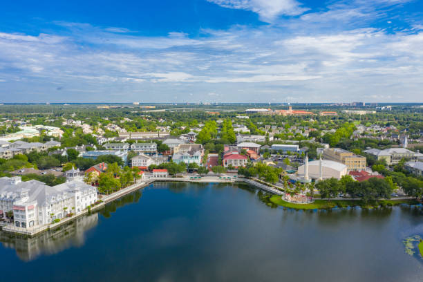 aerial photo celebration fl usa - celebration imagens e fotografias de stock