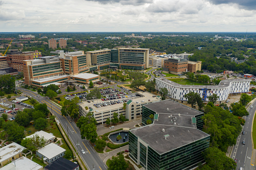 Gainesville, FL, USA - June 11, 2019: Aerial photo UF Campus