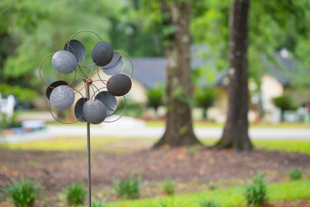 istock Photo of a garden wind spinner blurry background 1156839632
