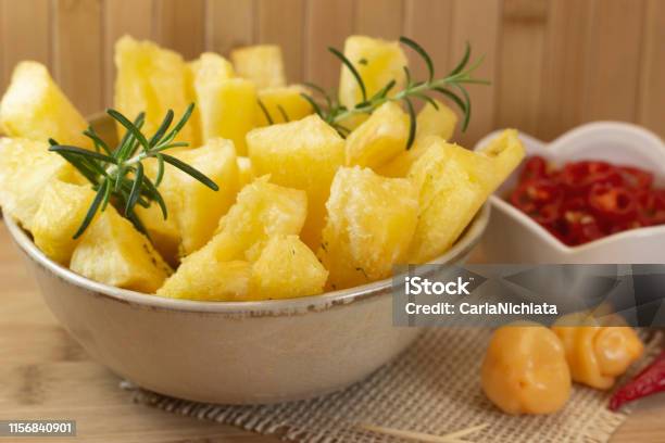 Brazilian Food Mandioca Amarela Yellow Cassava Root Stock Photo - Download Image Now