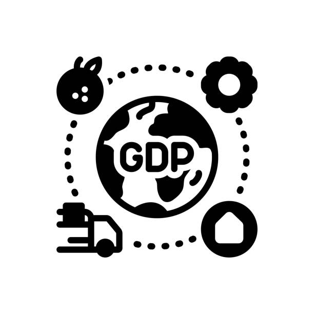 Gdp domestic Icon for gdp, domestic, product, market, service, goods gdp stock illustrations