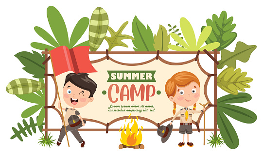 Free download of camping cartoon girl vector graphics and illustrations,  page 32