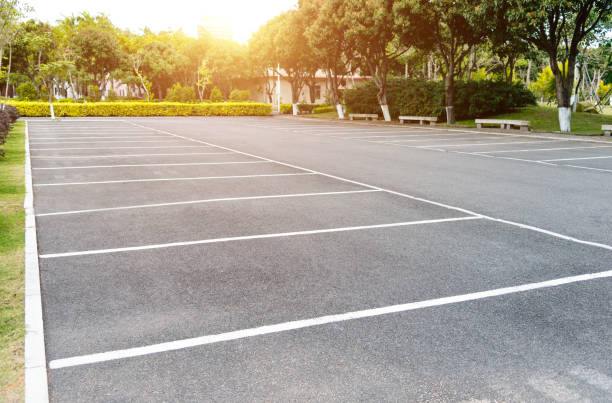 Landscape of empty parking lot