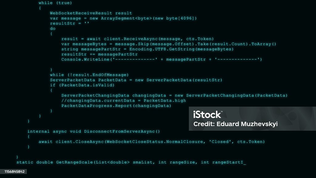 3d Hacking Code Data Flow Stream On Black Screen With Typing Coding ...